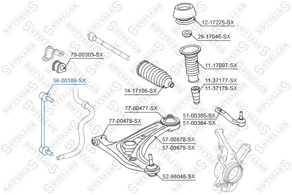 Link/Coupling Rod, stabiliser bar 56-00389-SX