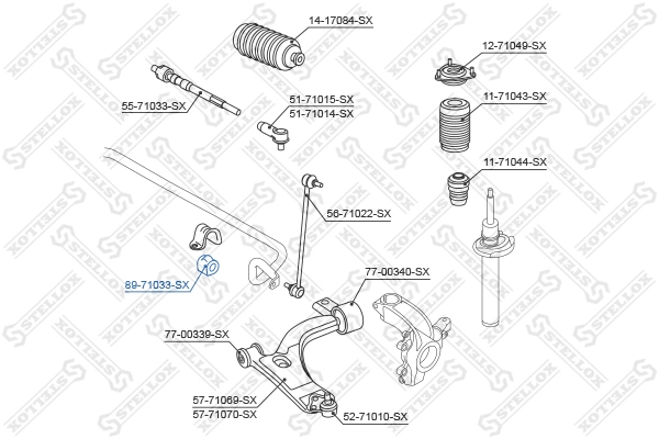 المحمل، المثبت 89-71033-SX