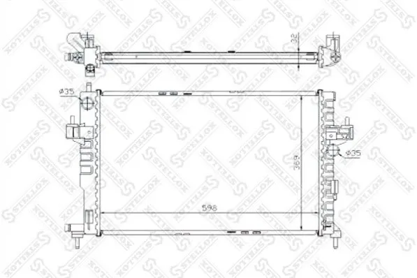 Radiator, engine cooling 10-25967-SX