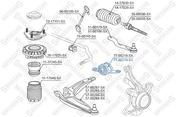 STELLOX 77-00219-SX Mounting, control/trailing arm