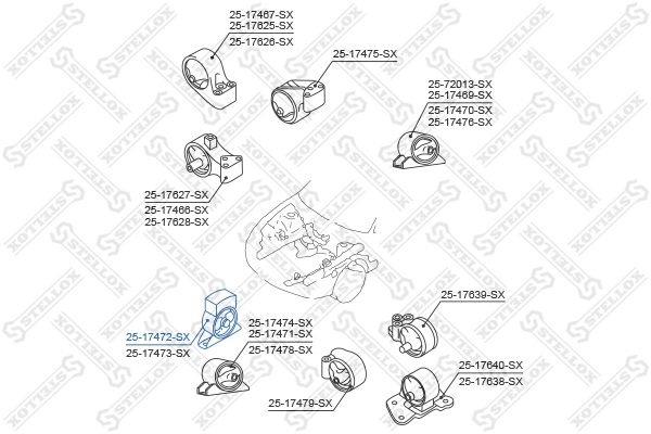 Mounting, engine 25-17472-SX