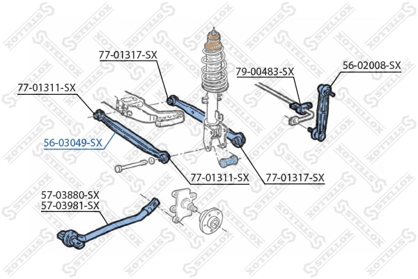 Rod/Strut, wheel suspension 56-03049-SX