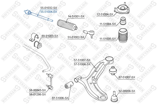 Inner Tie Rod 55-51004-SX