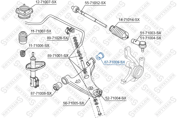 STELLOX 87-71009-SX Mounting, control/trailing arm
