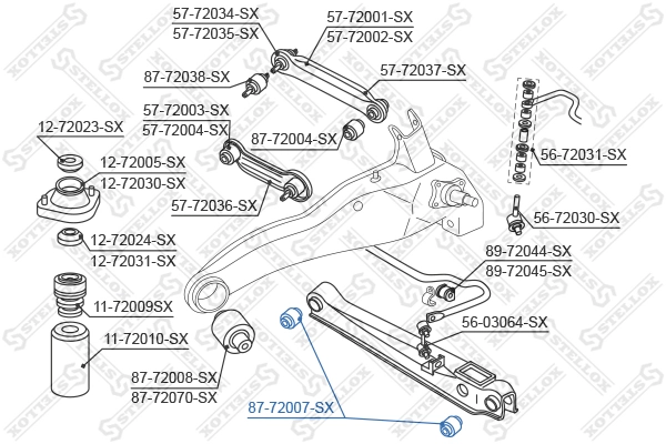 Mounting, control/trailing arm 87-72007-SX