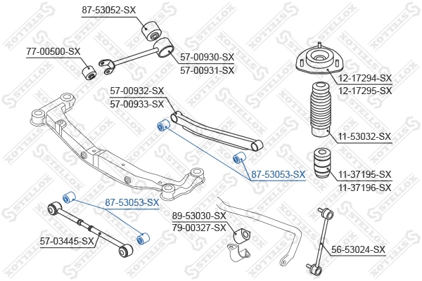 Mounting, control/trailing arm 87-53053-SX