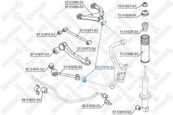 Mounting, control/trailing arm 87-51078-SX