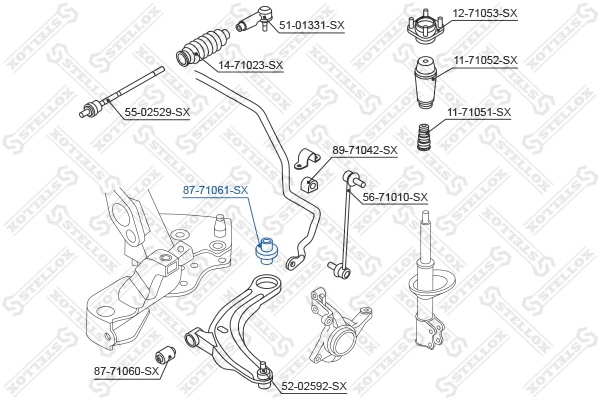Mounting, control/trailing arm 87-71061-SX