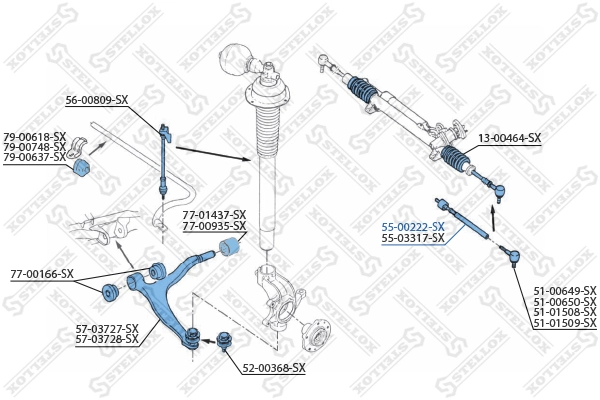 STELLOX 55-00222-SX Inner Tie Rod