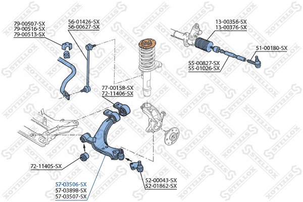 STELLOX 57-03506-SX Control/Trailing Arm, wheel suspension