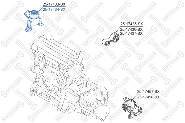 Mounting, engine 25-17434-SX