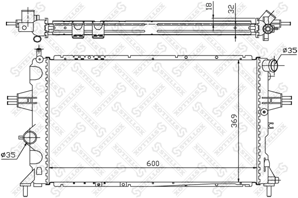 Radiator, engine cooling 10-25268-SX