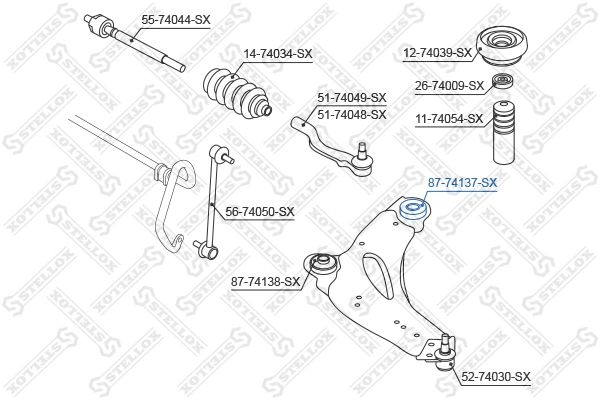 Mounting, control/trailing arm 87-74137-SX