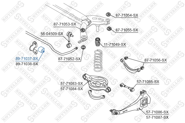 STELLOX 89-71037-SX Mounting, stabiliser bar
