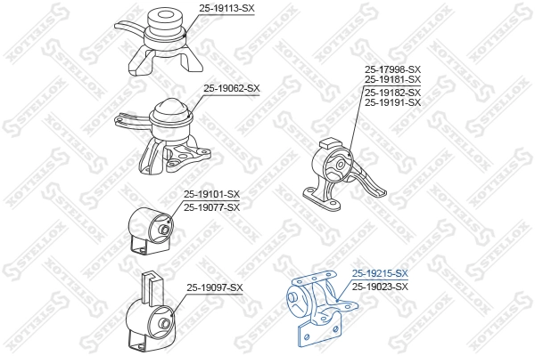 STELLOX 25-19215-SX Mounting, engine
