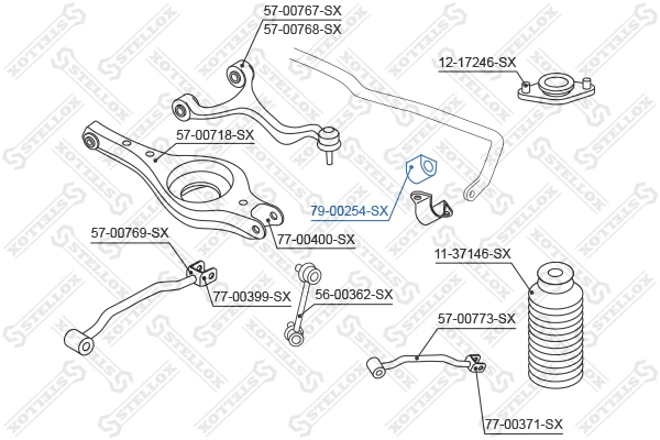 STELLOX 79-00254-SX Mounting, stabiliser bar