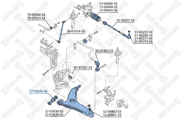 Mounting, control/trailing arm 77-00856-SX