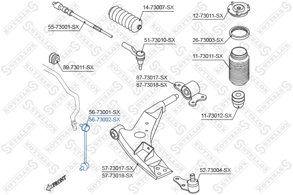 Link/Coupling Rod, stabiliser bar 56-73002-SX