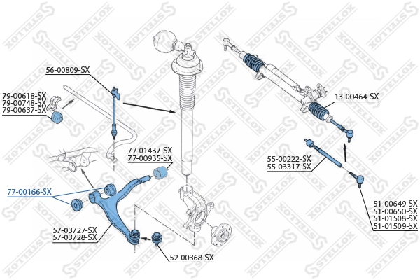 Mounting, control/trailing arm 77-00166-SX