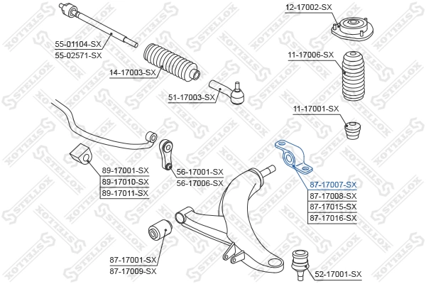 STELLOX 87-17007-SX Mounting, control/trailing arm