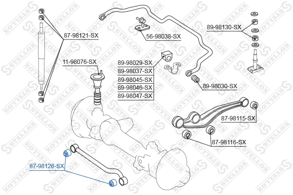 Mounting, control/trailing arm 87-98126-SX