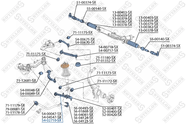 Control/Trailing Arm, wheel suspension 54-02710-SX