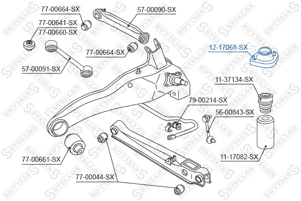 Suspension Strut Support Mount 12-17068-SX