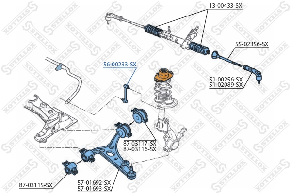 STELLOX 56-00233-SX Link/Coupling Rod, stabiliser bar