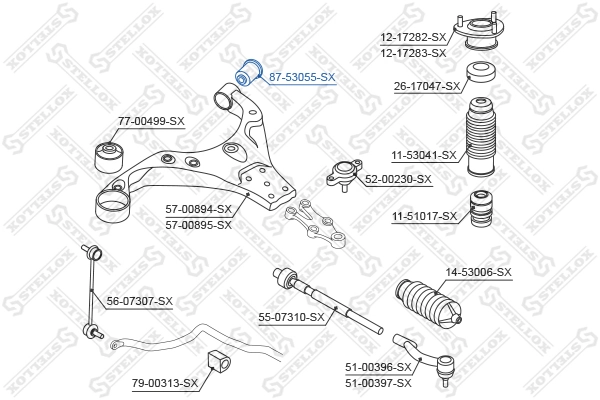 STELLOX 87-53055-SX Mounting, control/trailing arm
