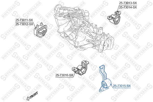 STELLOX 25-73015-SX Mounting, engine