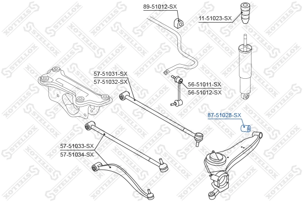 Mounting, control/trailing arm 87-51028-SX
