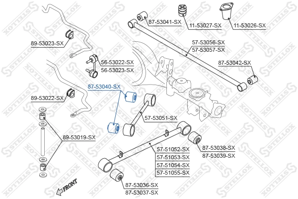 Mounting, control/trailing arm 87-53040-SX