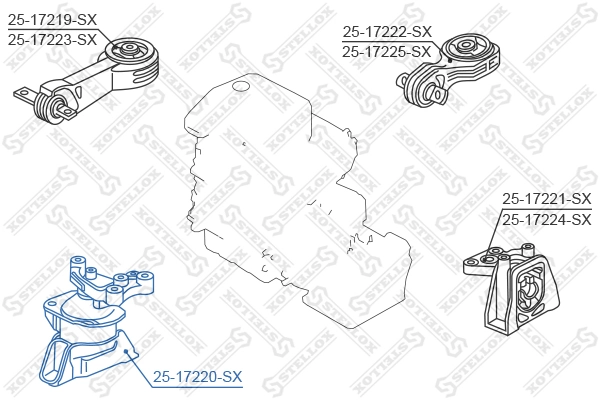 Mounting, engine 25-17220-SX