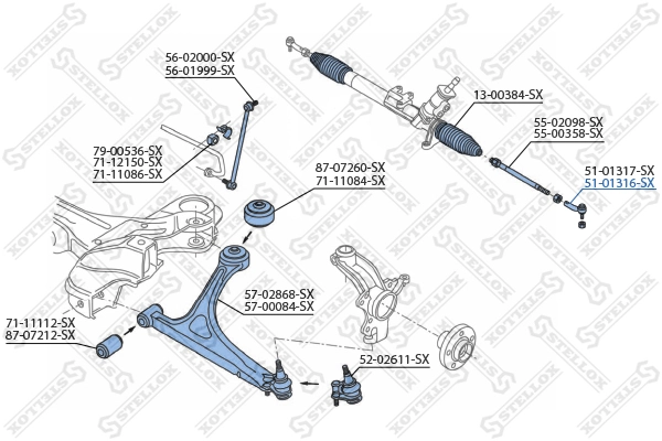 STELLOX 51-01316-SX Tie Rod End