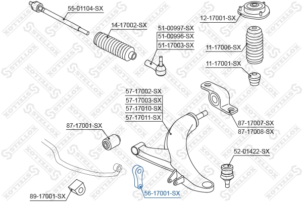 Link/Coupling Rod, stabiliser bar 56-17001-SX