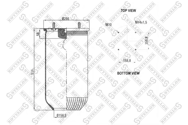 STELLOX 90-48130-SX Bellow, air suspension
