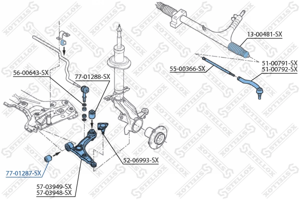 Mounting, control/trailing arm 77-01287-SX