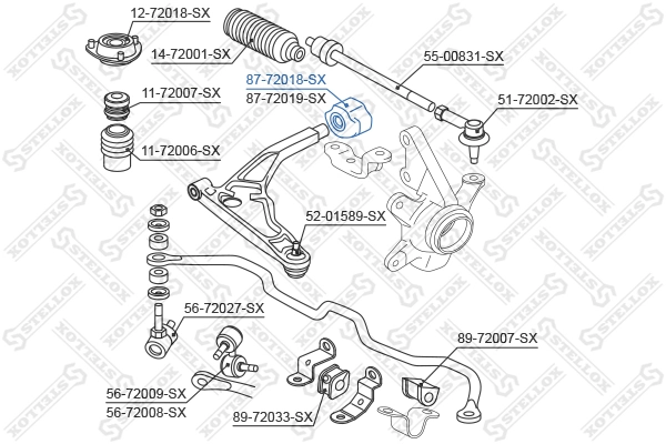 Mounting, control/trailing arm 87-72018-SX