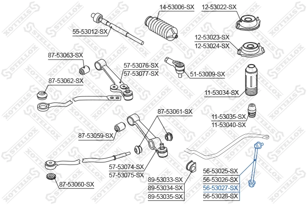 Link/Coupling Rod, stabiliser bar 56-53027-SX