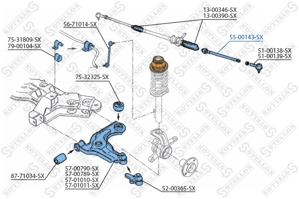 Inner Tie Rod 55-00143-SX