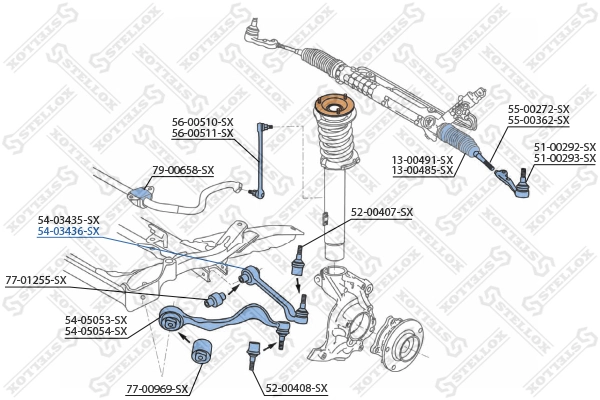 STELLOX 54-03436-SX Control/Trailing Arm, wheel suspension