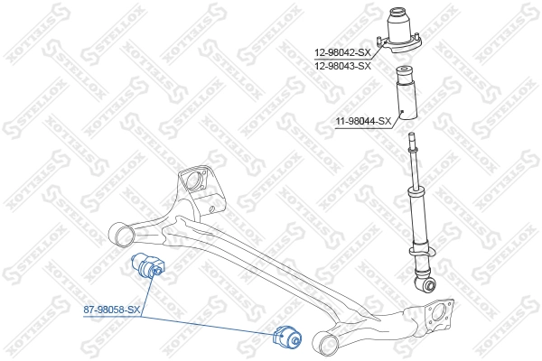 Mounting, control/trailing arm 87-98058-SX