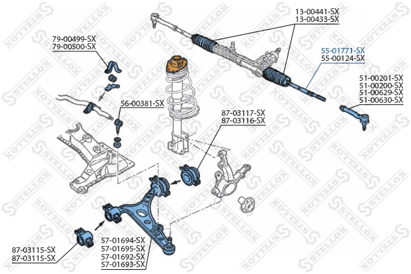 Inner Tie Rod 55-01771-SX