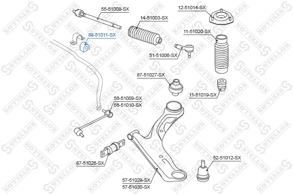 STELLOX 89-51011-SX Mounting, stabiliser bar