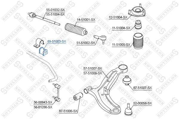 Mounting, stabiliser bar 89-51003-SX