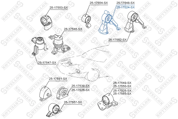 Mounting, engine 25-17024-SX