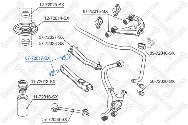 Mounting, control/trailing arm 87-72017-SX