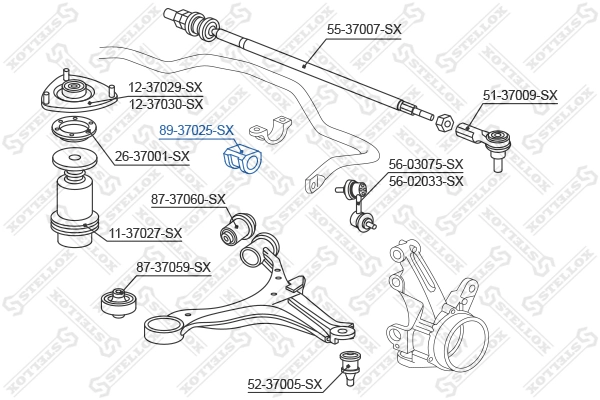 STELLOX 89-37025-SX Mounting, stabiliser bar
