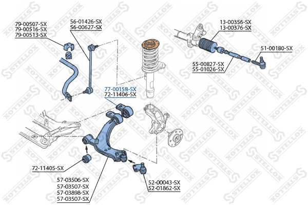 Mounting, control/trailing arm 77-00158-SX