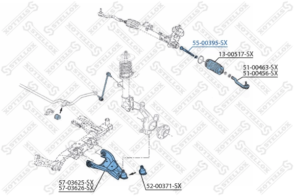STELLOX 55-00395-SX Inner Tie Rod